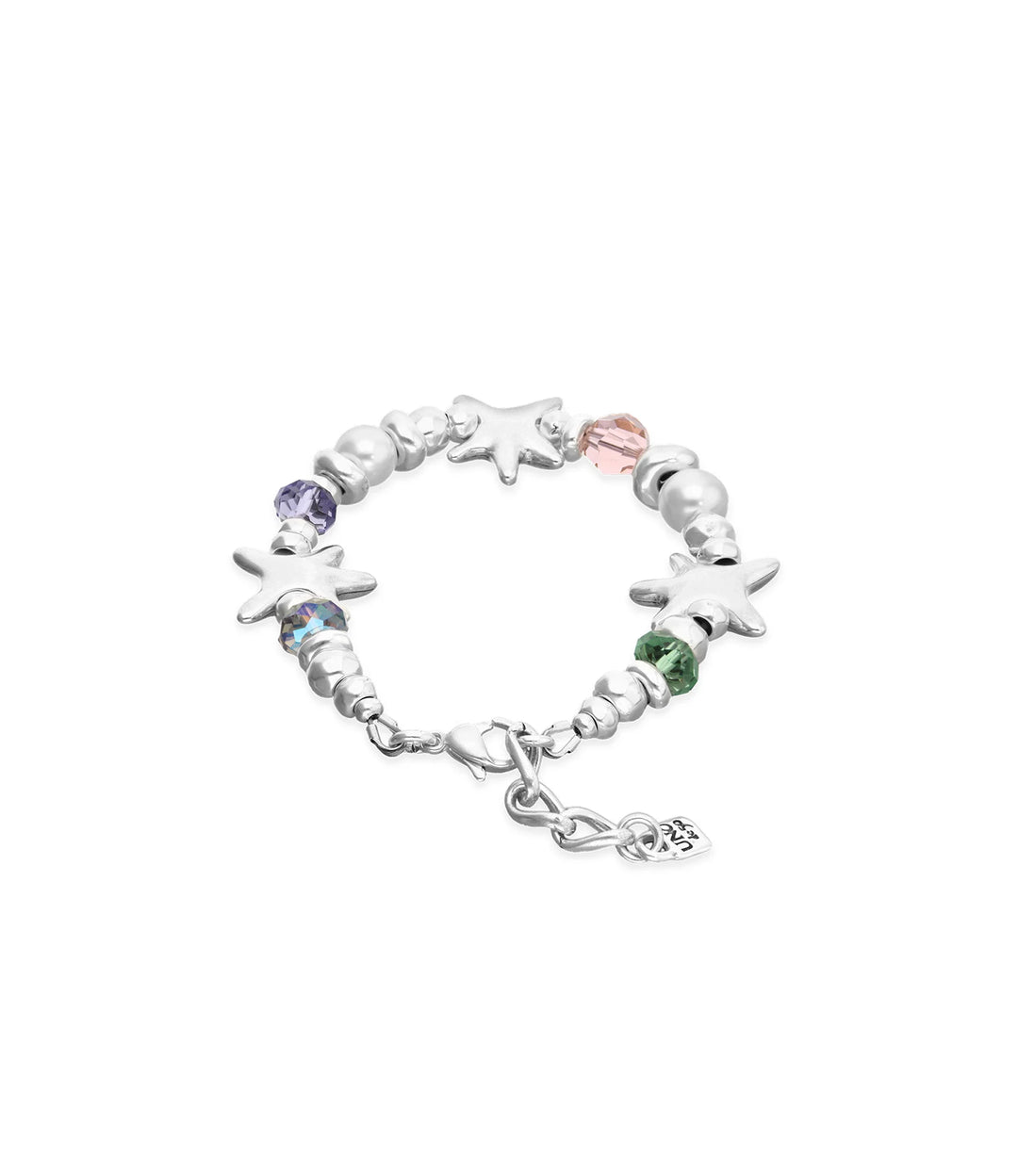 UNODE50 Bracelet Espectro Elastic bracelet with multicolored crystals and starfish Silver