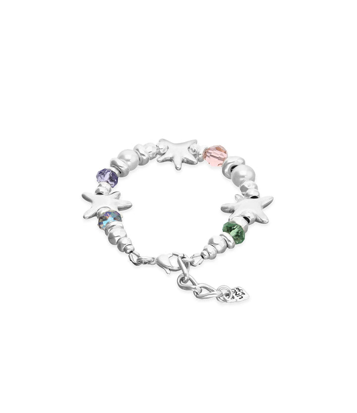 UNODE50 Bracelet Espectro Elastic bracelet with multicolored crystals and starfish Silver