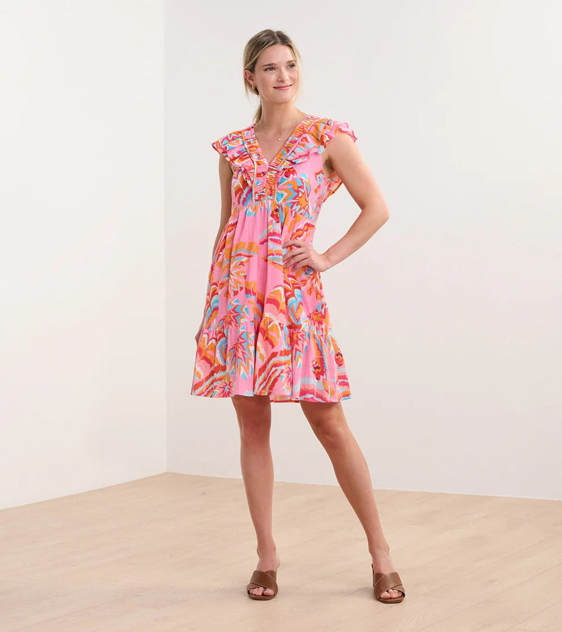 Hatley Zoe Ruffle Sleeve Dress - Blooming Palms