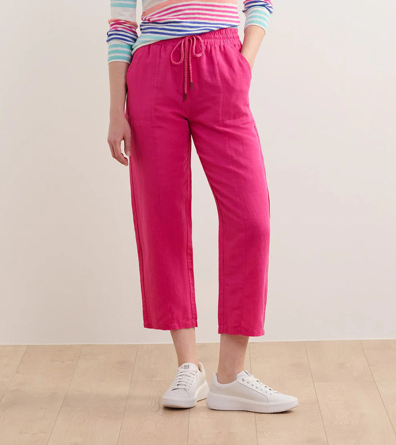 Hatley Straight Leg Linen Pants - Fuchsia