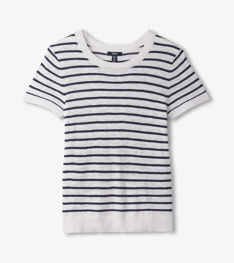 Hatley Simone Knit Tee - Navy and White Stripes