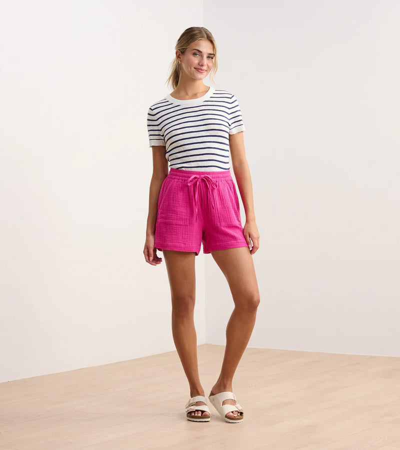 Hatley Simone Knit Tee - Navy and White Stripes