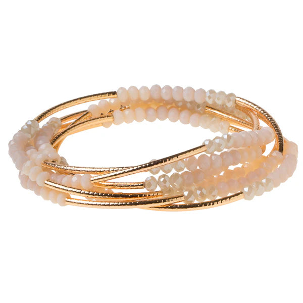 Stone Scout Wrap Necklace/Bracelet : ivory combo/gold