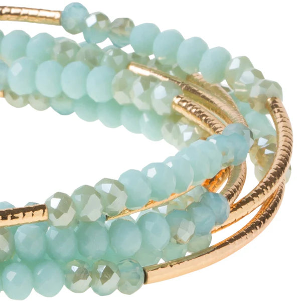 Stone Scout Wrap Necklace/Bracelet : Turquoise Combo/Gold
