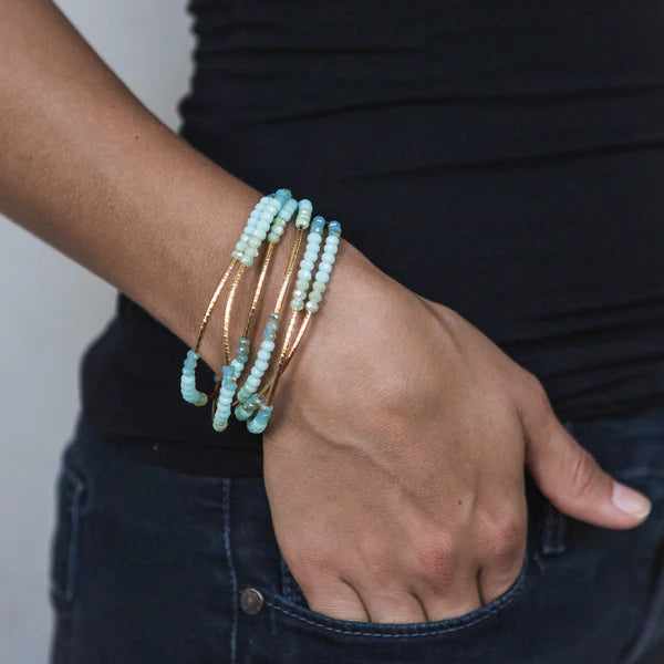 Stone Scout Wrap Necklace/Bracelet : Turquoise Combo/Gold