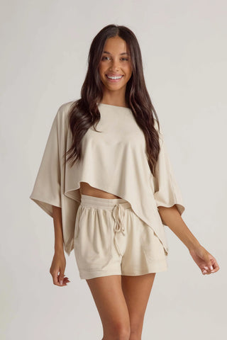 Faceplant Dreams Soft Shrug Shirt - Oatmeal