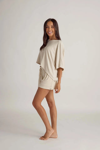 Faceplant Dreams Soft Shrug Shirt - Oatmeal