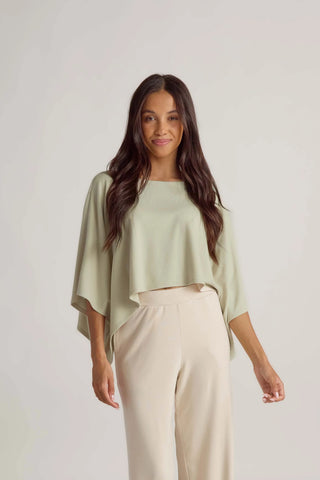 Faceplant Dreams Soft Shrug Shirt - Sage