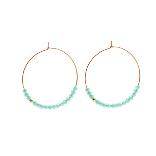 Salty Cali - Sprinkle Hoops ~ Salty Beads - Cyan/Gold Plated