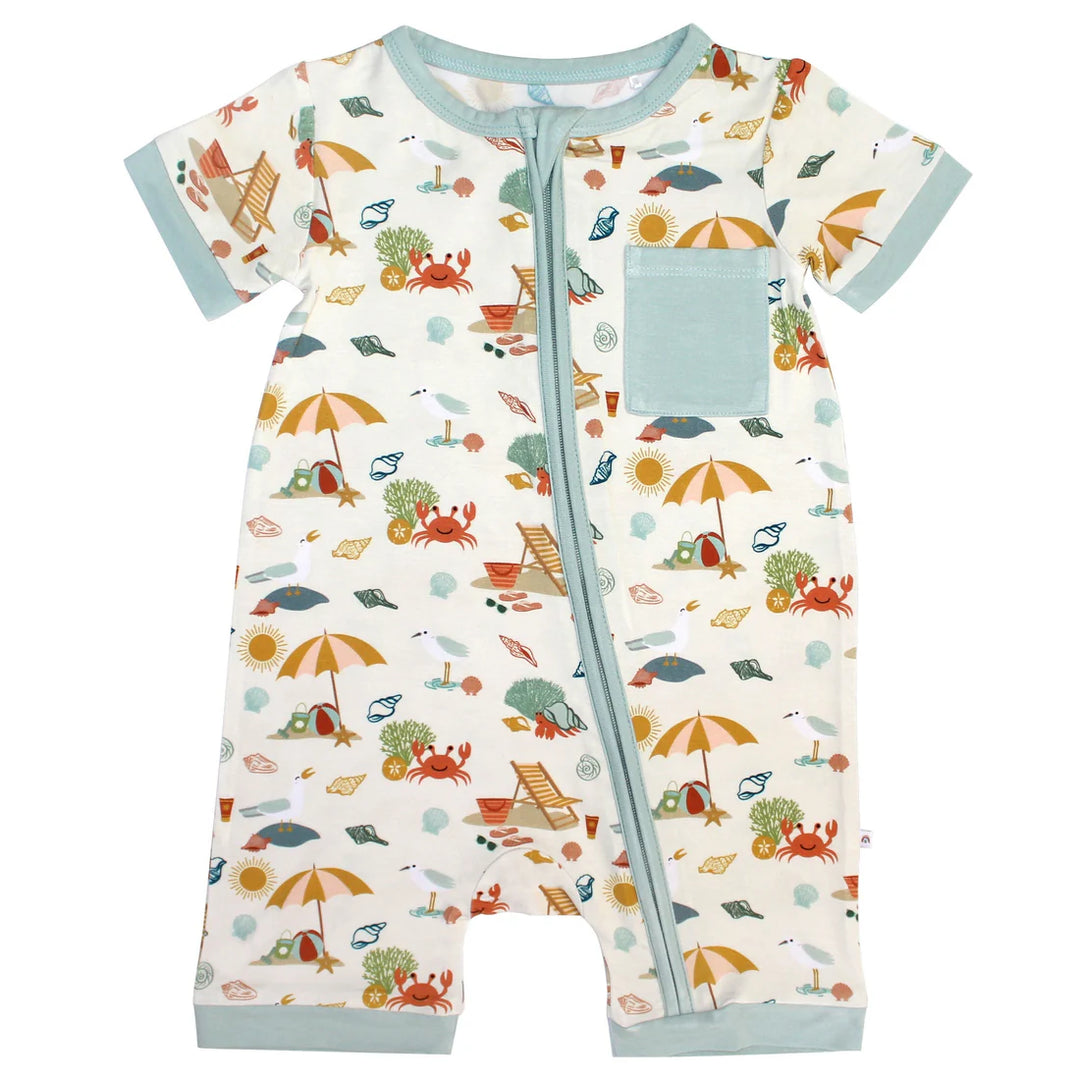 Emerson &amp; Friends Beach Day Bamboo Baby Shortie Romper