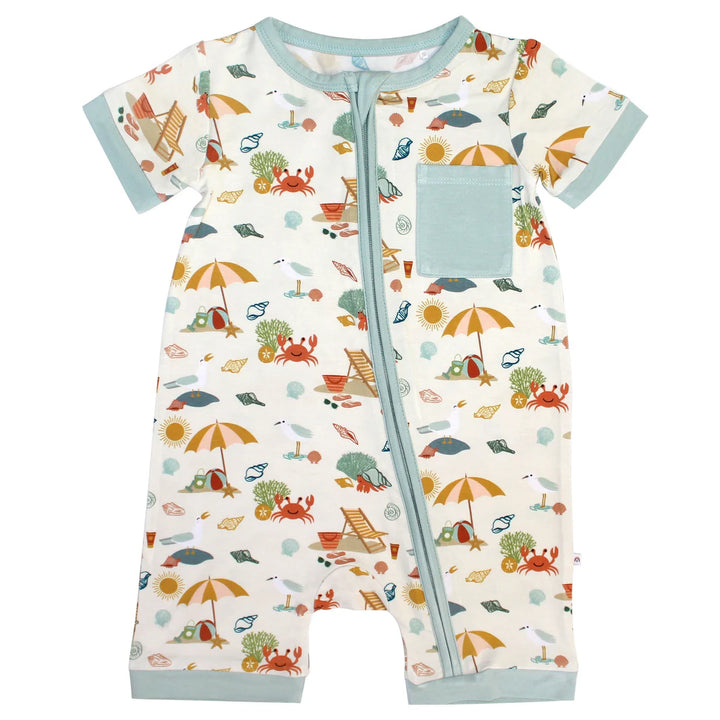 Emerson &amp; Friends Beach Day Bamboo Baby Shortie Romper