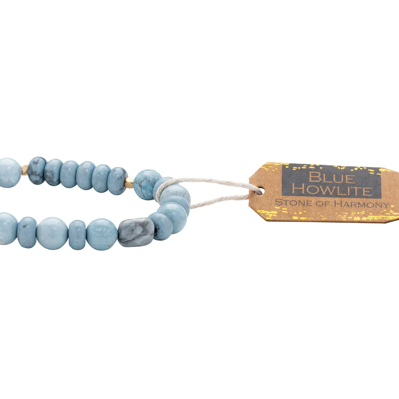 Stone Stack Bracelet Blue Howlite - Stone of Harmony