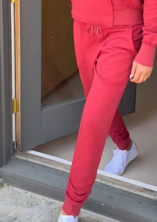 XCVI Wearables Yaegar Slim Leg Fleece 'Jogger' Pant  in Corundum