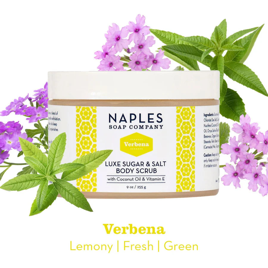 Naples Soap Co Verbena Luxe Sugar &amp; Salt Body Scrub 9 oz