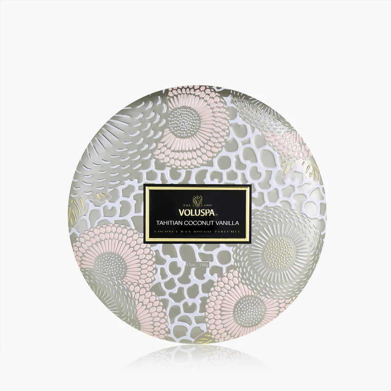 Voluspa - Tahitian Coconut Vanilla 3-Wick Candle Tin