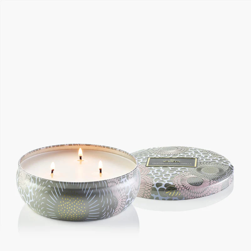 Voluspa - Tahitian Coconut Vanilla 3-Wick Candle Tin