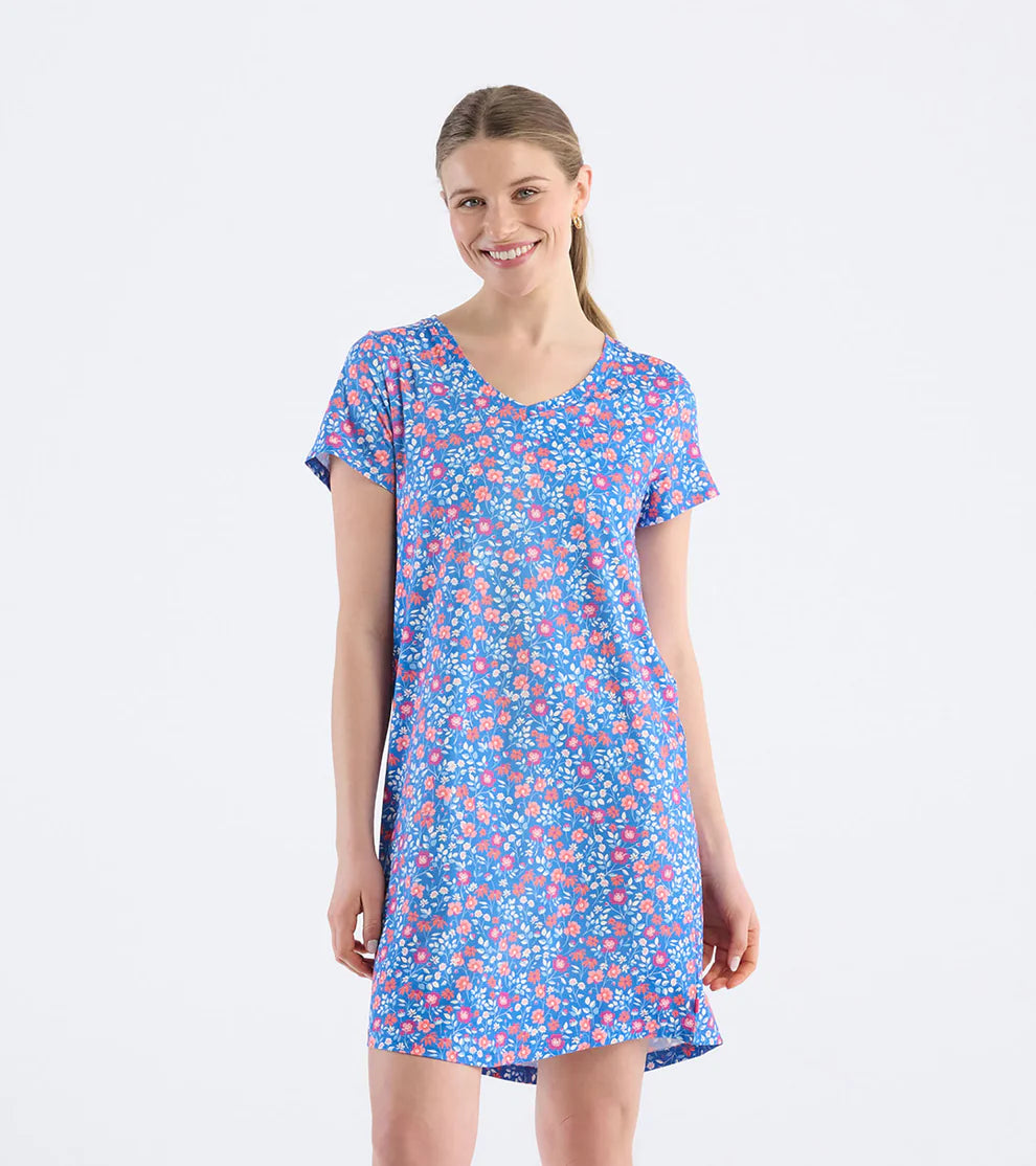 FINAL SALE Capelton Road Garden Flowers Short Sleeve Night Dress in a Bag