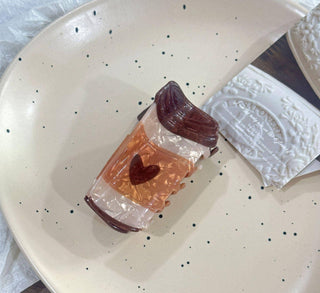 Simulation Coffee & Croissant Hair Claw Clips