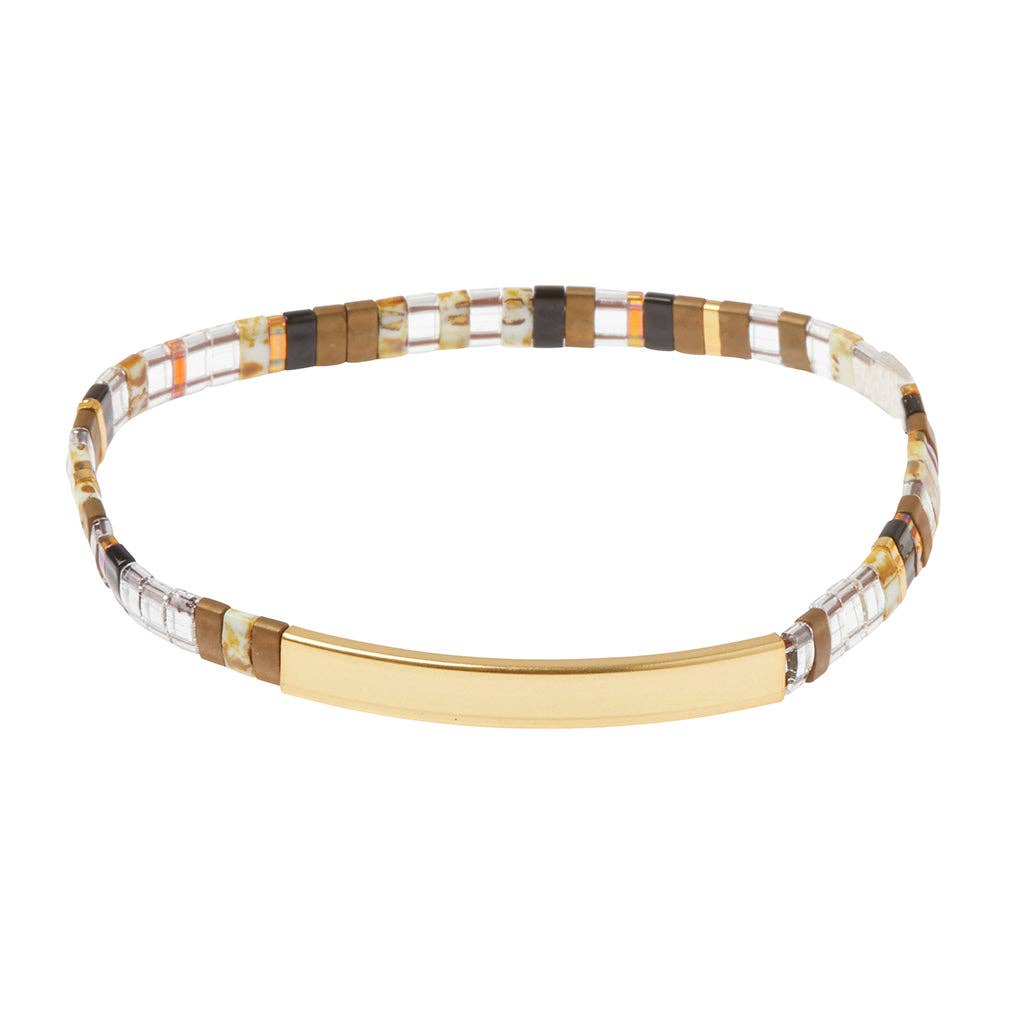 Good Karma Miyuki Bracelet | Sparkle &amp; Shine - Topaz/Gold
