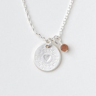 Stone Intention Charm Necklace - Tourmaline/Silver