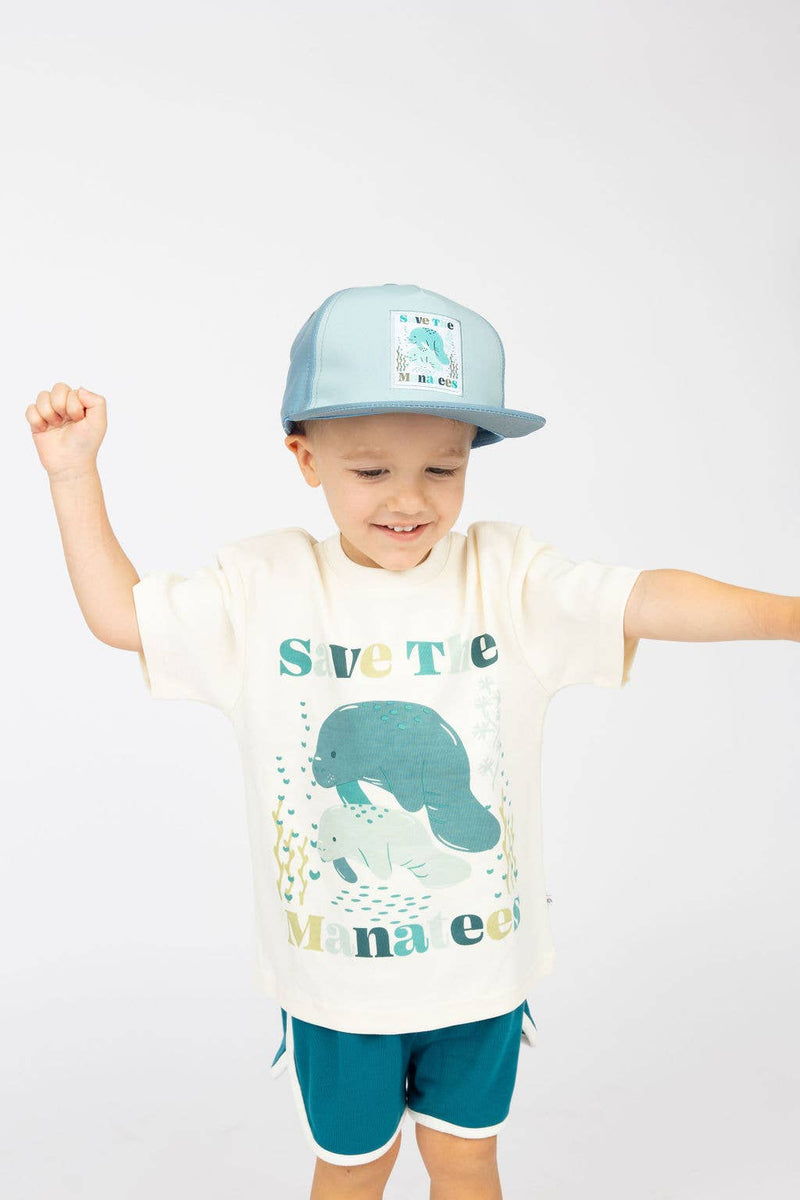 Save the Manatees Ocean Conservation Kids Snapback Hat