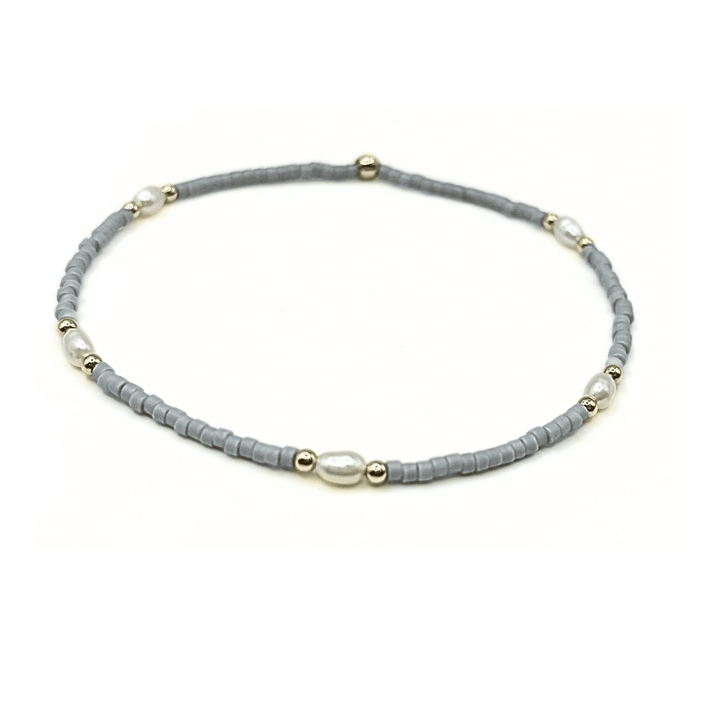 Game Day Gold-Filled &amp; Natural Rice Pearls Waterproof Bracelets