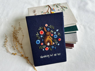 Handmade Journal with Cute Embroidery & Inspirational Quote, Collection Rory ✅