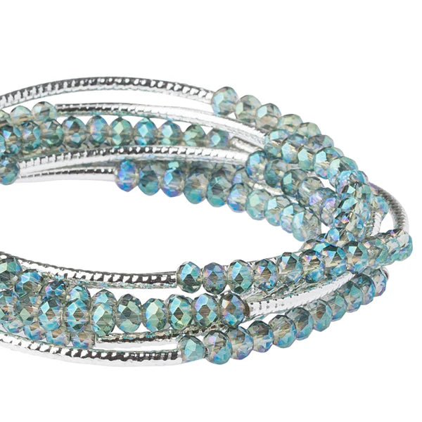 Stone Scout Wrap Necklace/Bracelet : Seabreeze/Silver
