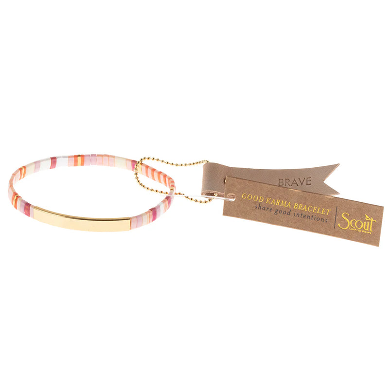 Scout - Good Karma Miyuki Bracelet | Brave - Pink Multi/Gold