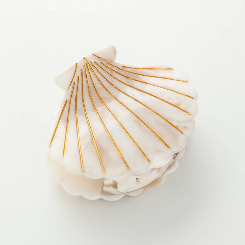Calacatta Seashell | Hand Painted Seashell Claw Clip