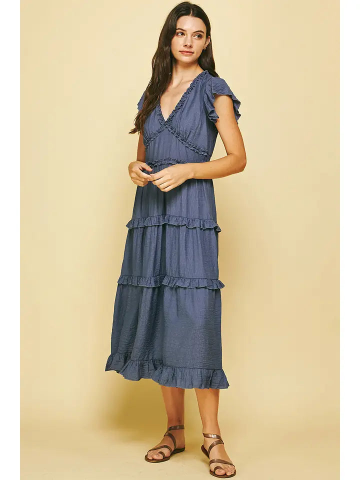 Midnight Tide Midi Dress