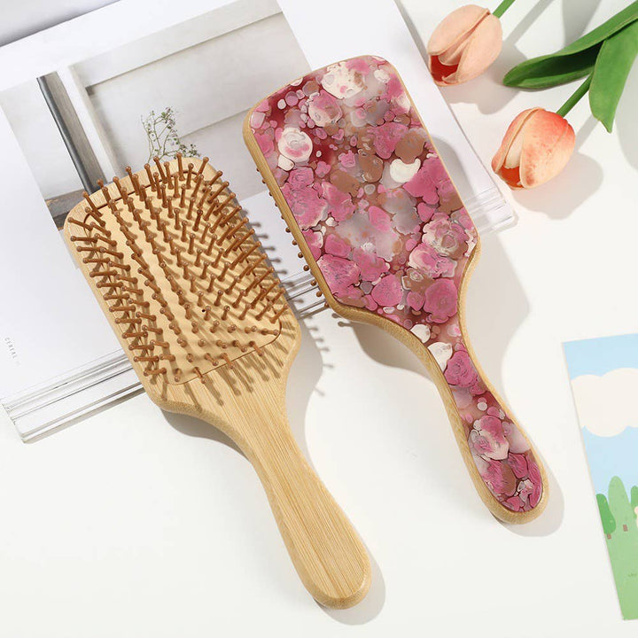 Natural Bamboo Air Cushion Hair Brush with Acetate