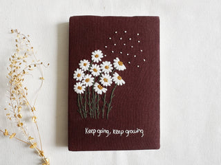 Handmade Journal with Cute Embroidery & Inspirational Quote, Collection Rory ✅