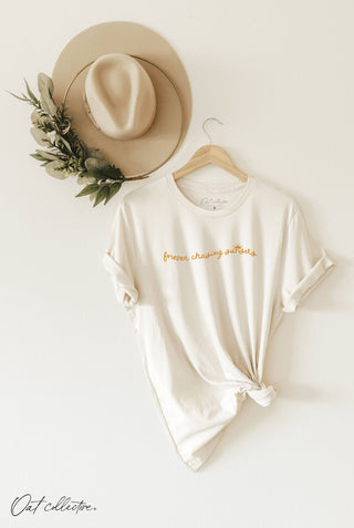 FOREVER CHASING SUNSET Graphic T-shirt - Tan