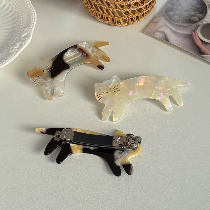 Playful Cat Hair Clips, Animal - Inspired Acetate Hair Claw