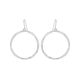 Splendid Iris Lightly Hammered Open Circle Earrings