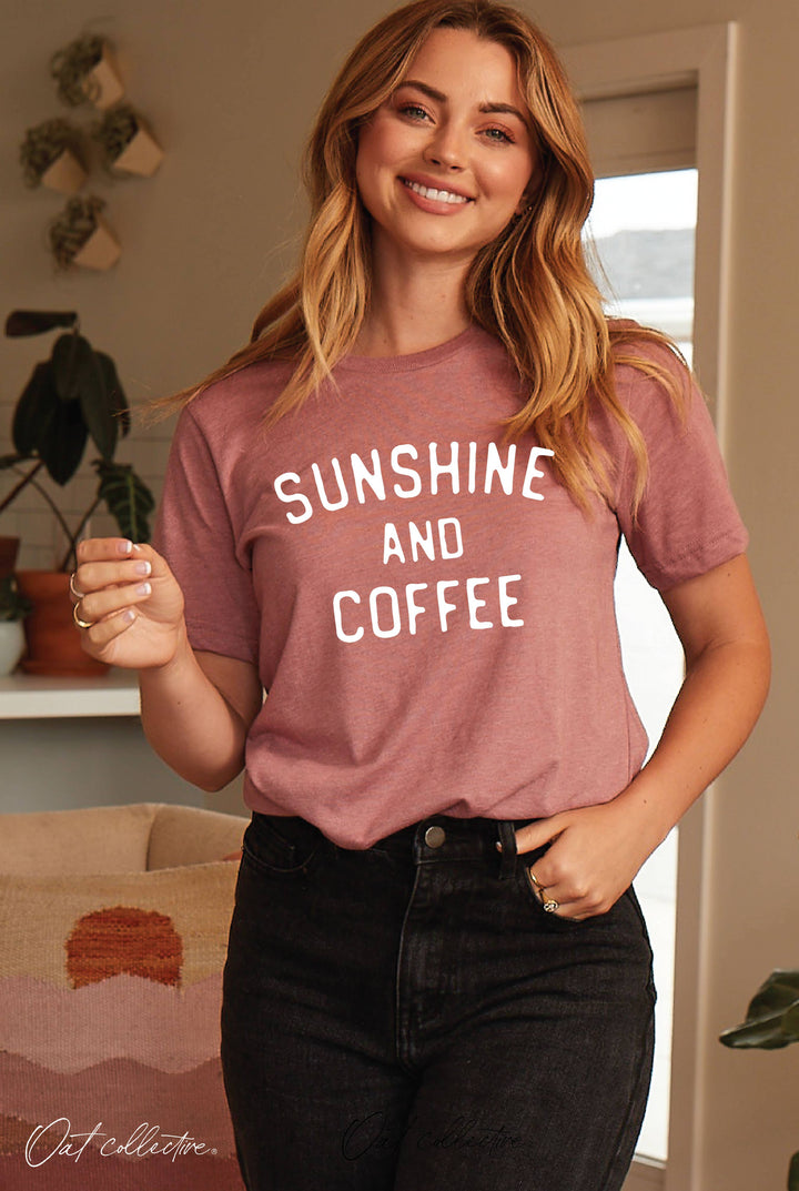 SUNSHINE AND COFFEE Graphic T-Shirt - White