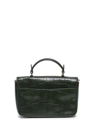 Wilma Faux Croc Mini Flap Top Handle Crossbody