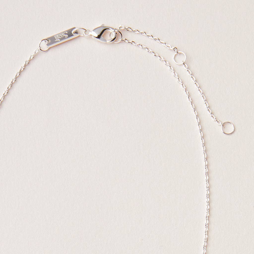 Stone Intention Charm Necklace - Moonstone/Silver