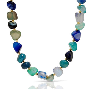 Splendid Iris Bold Tumbled Stones Statement Necklace