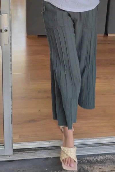 XCVI Wearables Doyen Textured Gauze Crop  in Hawthorn Leaf