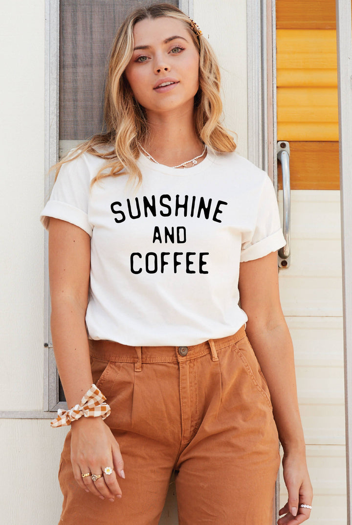 SUNSHINE AND COFFEE Graphic T-Shirt - White