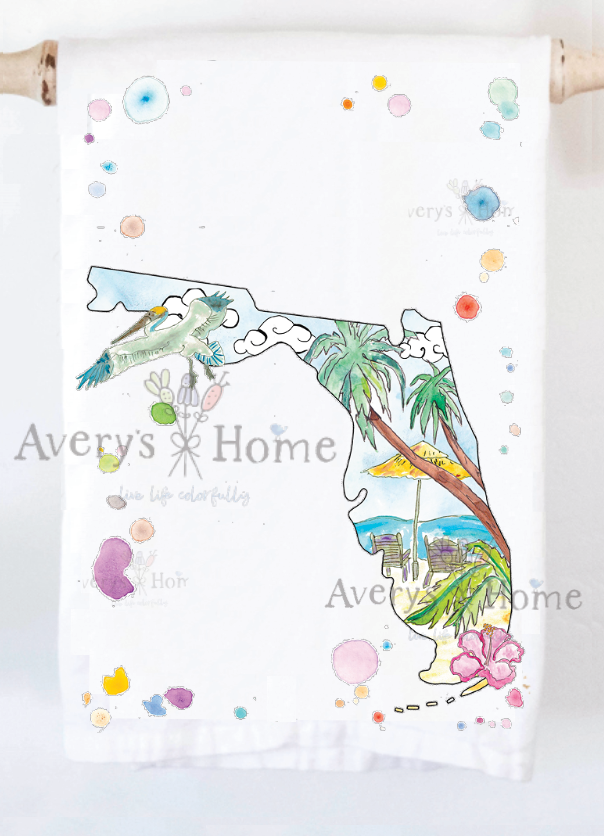 Florida State Design Tea Towel