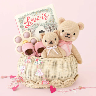 Cuddle+Kind Baby honey bear (lavender bow)