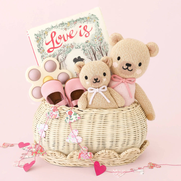 Cuddle+Kind Baby honey bear (lavender bow)