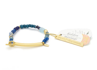 Scout Hidden Message Bracelet - F♥cking Awesome/Aquamarine/Gold