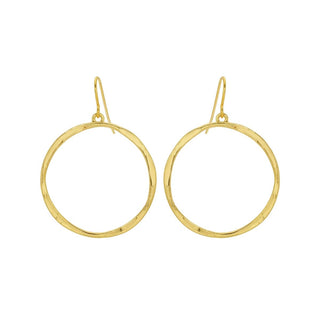 Splendid Iris Lightly Hammered Open Circle Earrings