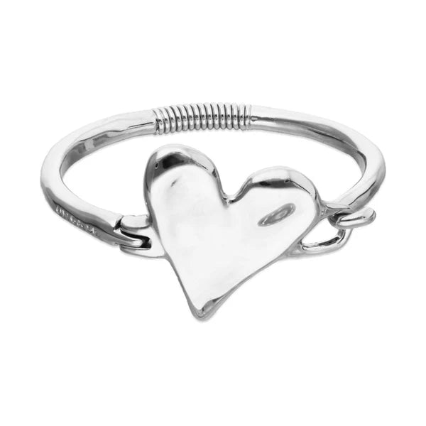 UNOde50 Silver Alloy Semi-Rigid Heart Bracelet