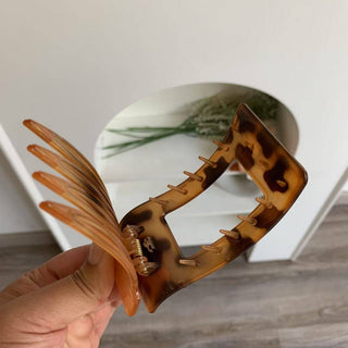 Elegant Rectangle Tortoiseshell & Solid Color Hair Clips