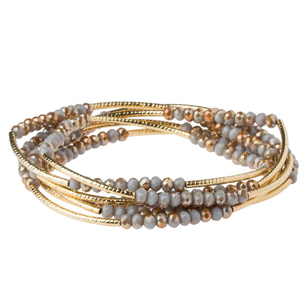 Stone Scout Wrap Necklace/Bracelet : Silver Lining/Gold